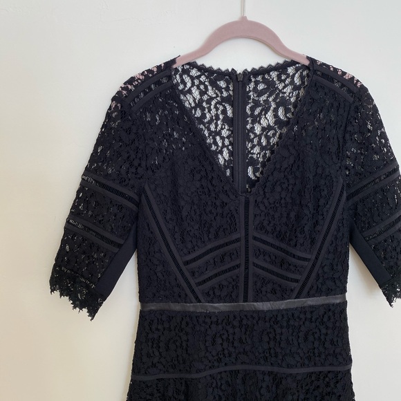 Rebecca Taylor NWOT Short Sleeve Black Lace Dress - Picture 5 of 8